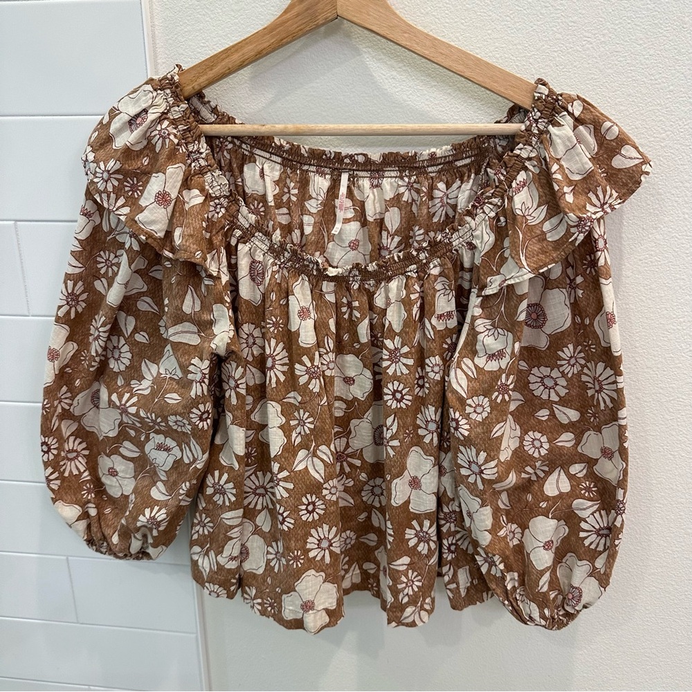 Free People Miss Daisy Printed Top in Vintage Combo